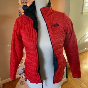 Girls North Face Reversible Mossbud Jacket Size Medium